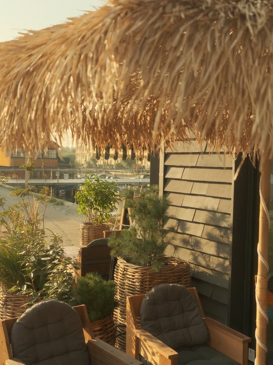 Udendørs siddepladser hos P88 på Papirøen